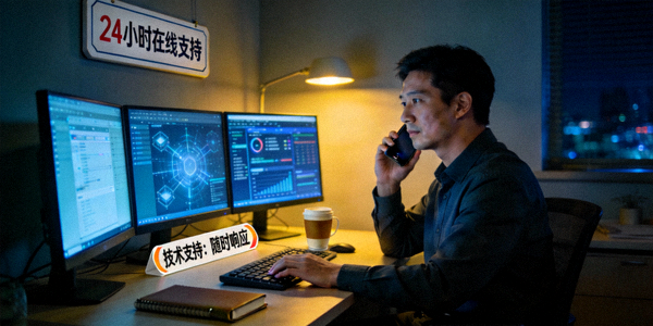 技术人员提供24小时在线支持的场景