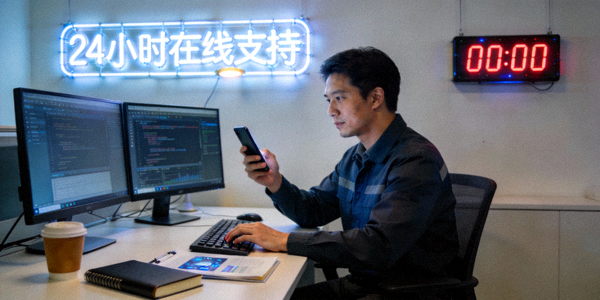 技术人员提供24小时在线支持的场景